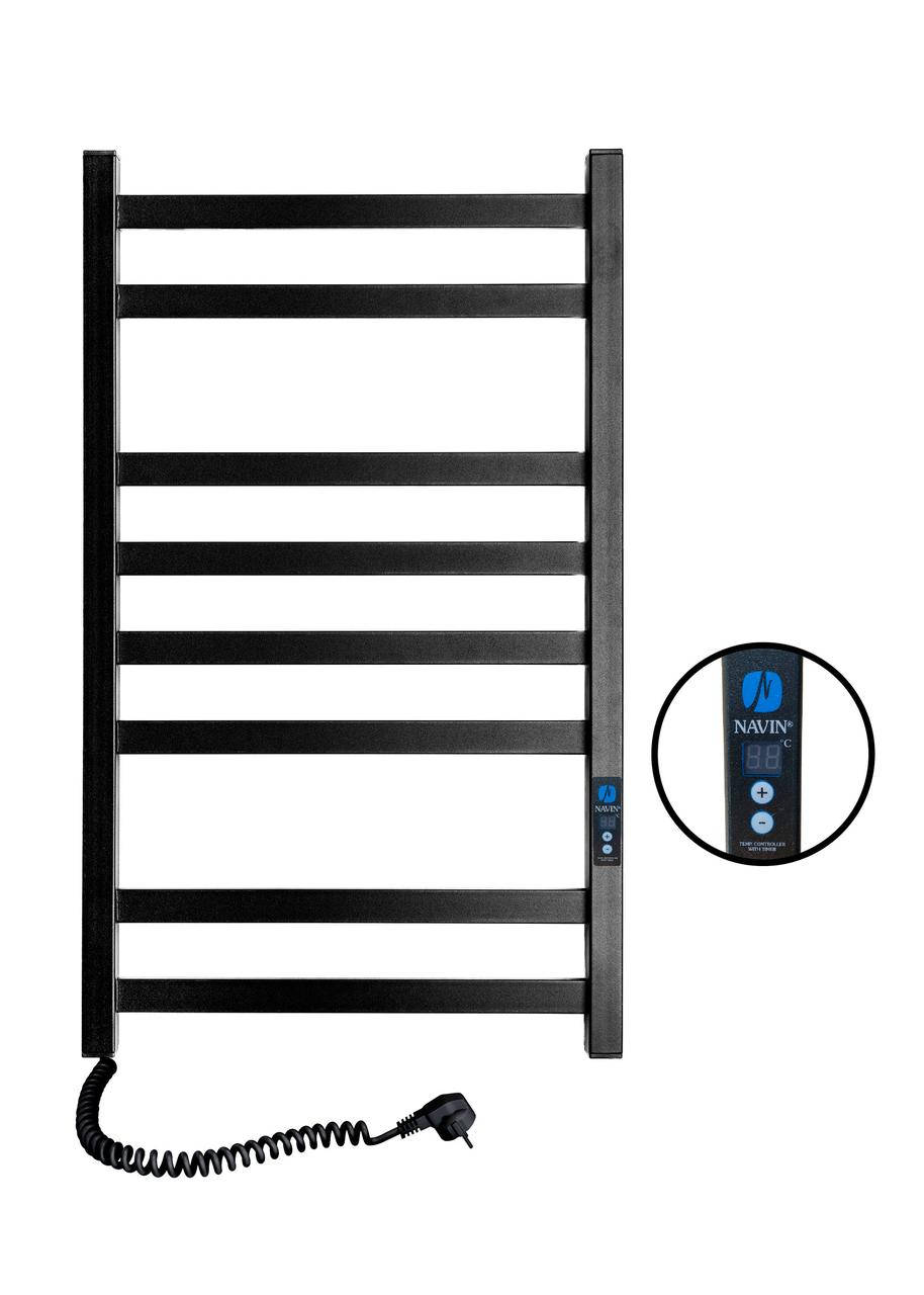 

Электрический полотенцесушитель NAVIN Авангард Digital 480х800 левый с таймером black, Черный