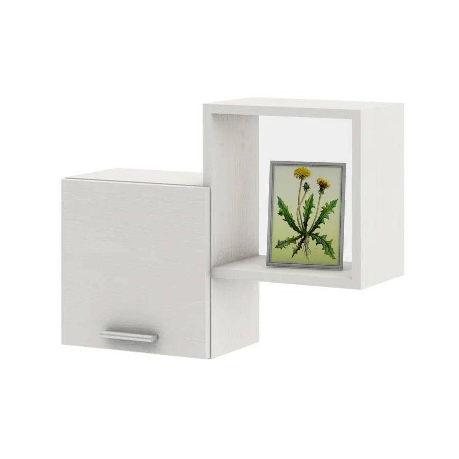 

Полка навесная на стену MebelProff Kub 2 с фасадом, книжная полка, декоративная полка в комнату, дом.