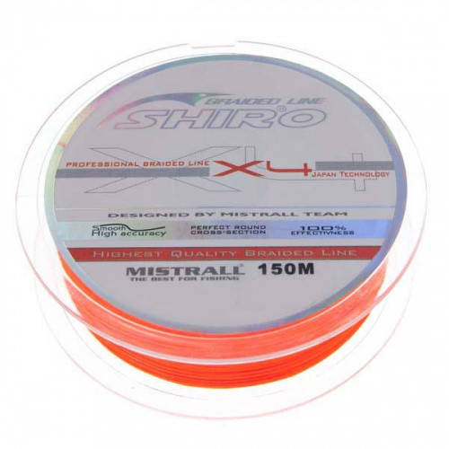 

Шнур MISTRALL Shiro BL X4 Silk Orange 150m 0.06mm, Оранжевый