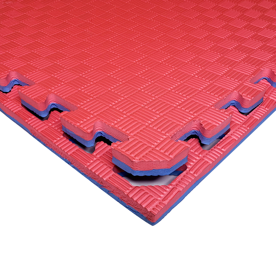 

Мат татами ласточкин хвост 20мм красно-синий с бортиком, IZOLON EVA SPORT 100х100х2см