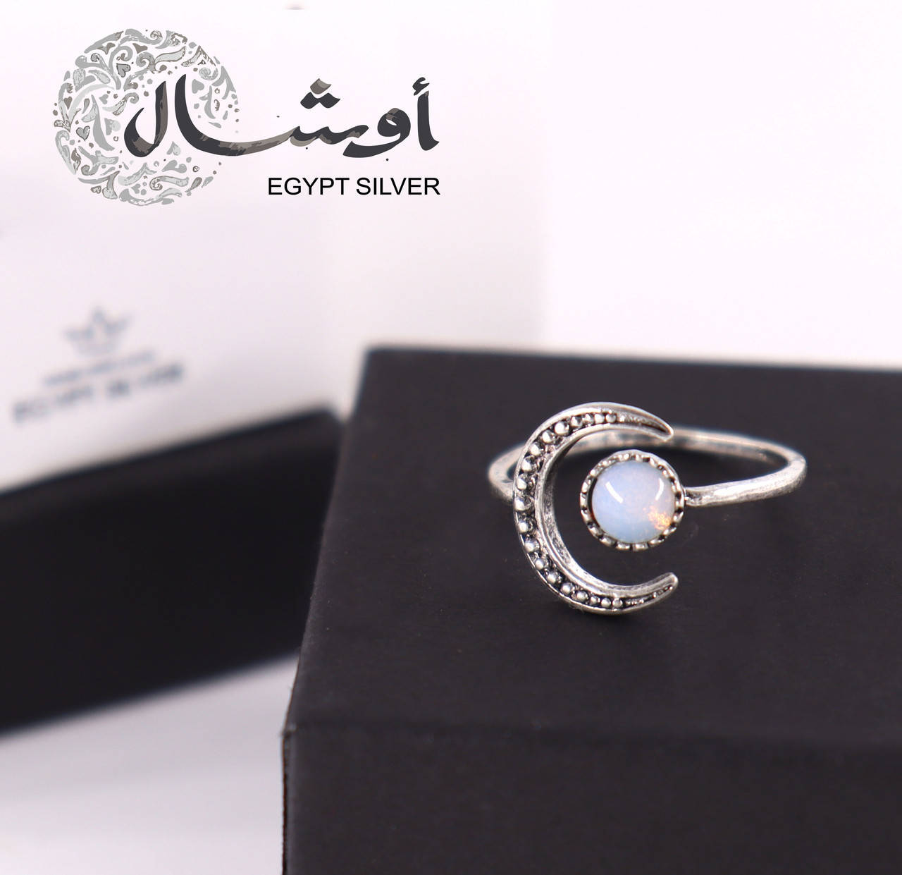 

Женское кольцо Лунный камень 925 пробы №1 EGYPT SILVER