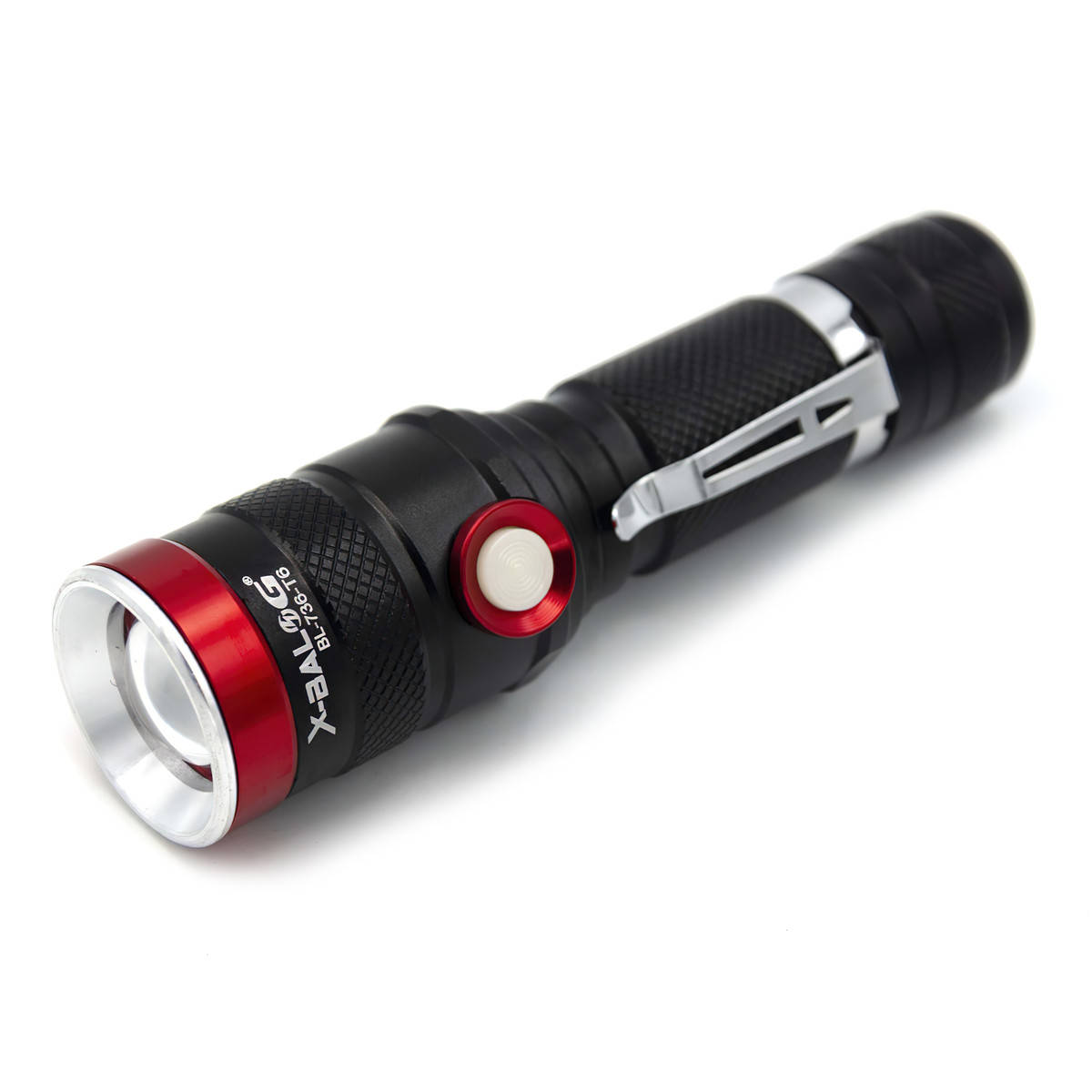 

Фонарик ручной X-Balog BL-736-T6 Черный с красным, тактический лед фонарь ручной | ручний ліхтар (NS)