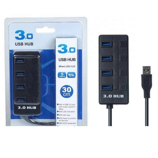 

Переходник USB 3.0 хаб Разветвитель на 4 порта Юсб Концентратор HUB Удлинитель DK-303