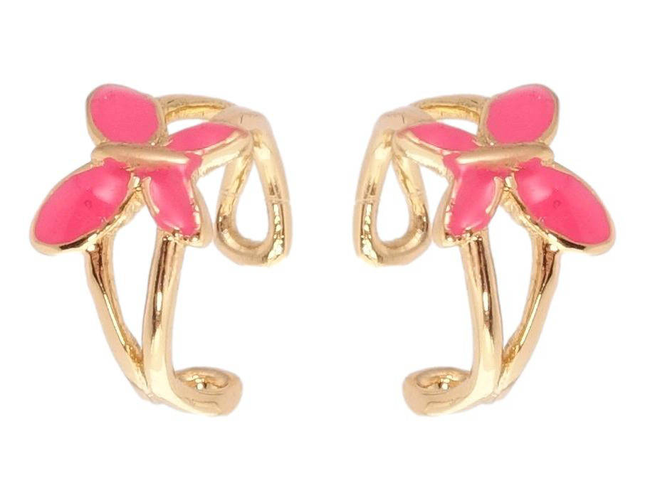 

Серьги Xuping Позолота 18K каффы "Бабочки с розовой эмалью"