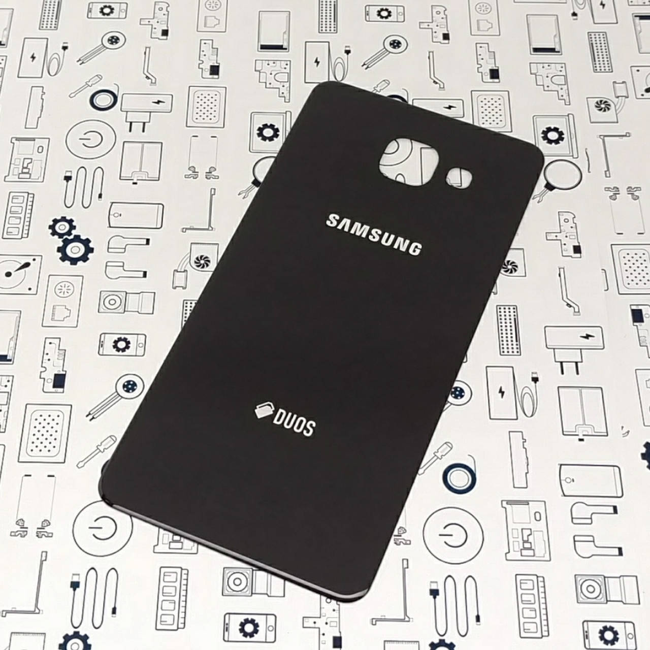 

Задняя крышка Samsung A5 2016 SM-A510F черная Сервисный оригинал с разборки, Черный