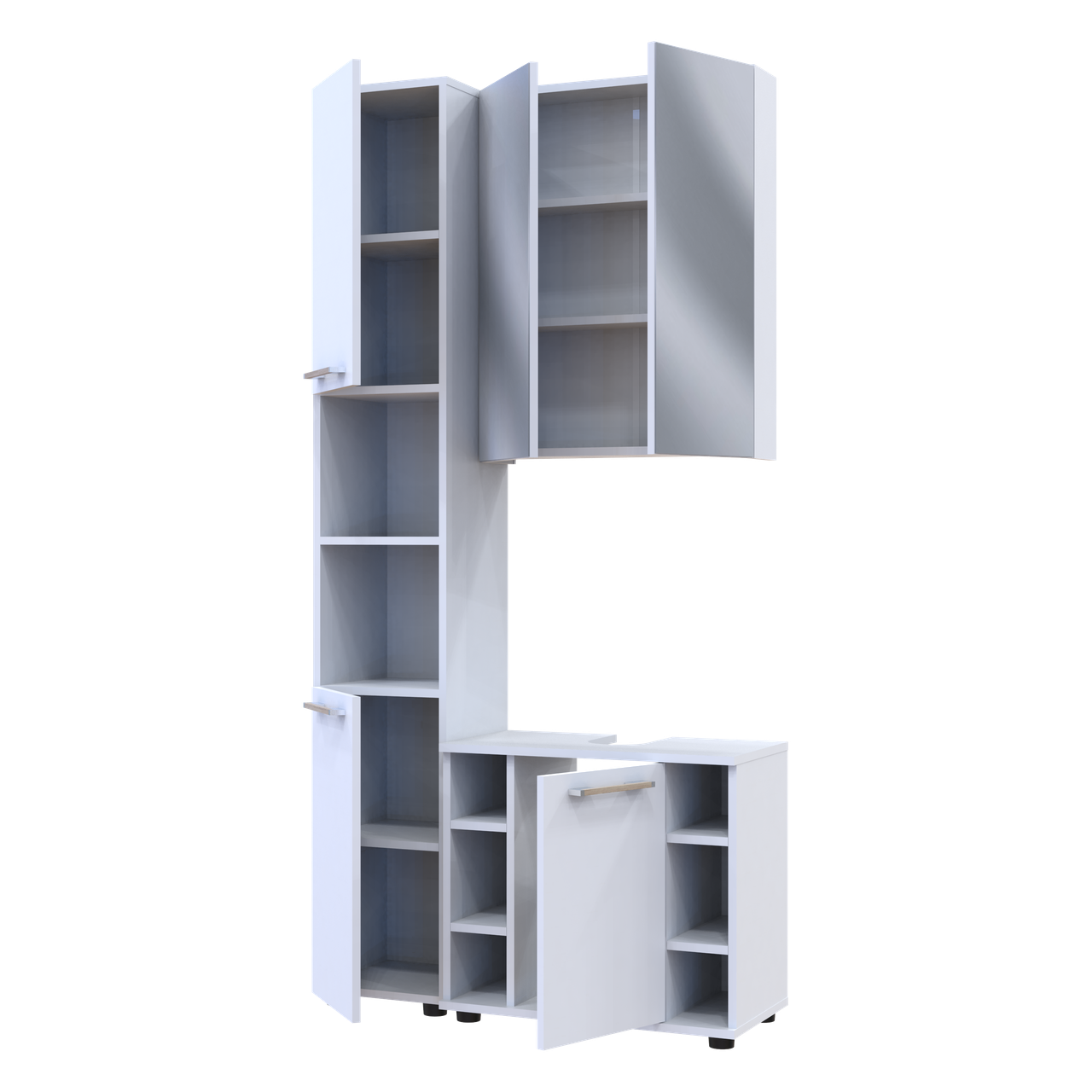 Комплект для ванної кімнати Doros Міра Білий ДСП 84х33х183.5 (41510133) 6