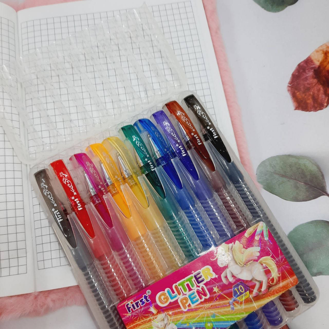 

Набор цветных гелевых ручек с блестками Glitter pen 10 шт