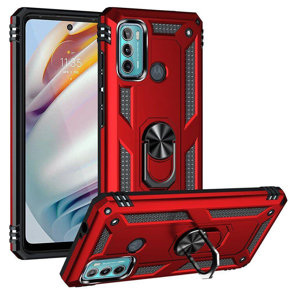 

Чехол Shield для Motorola Moto G60 противоударный Бампер с подставкой Red, Красный