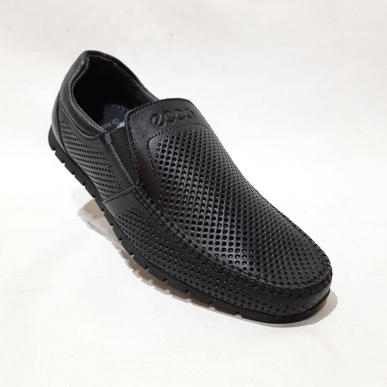 

41 Мужские мокасины из перфорированной кожи летние Последняя пара, Черный