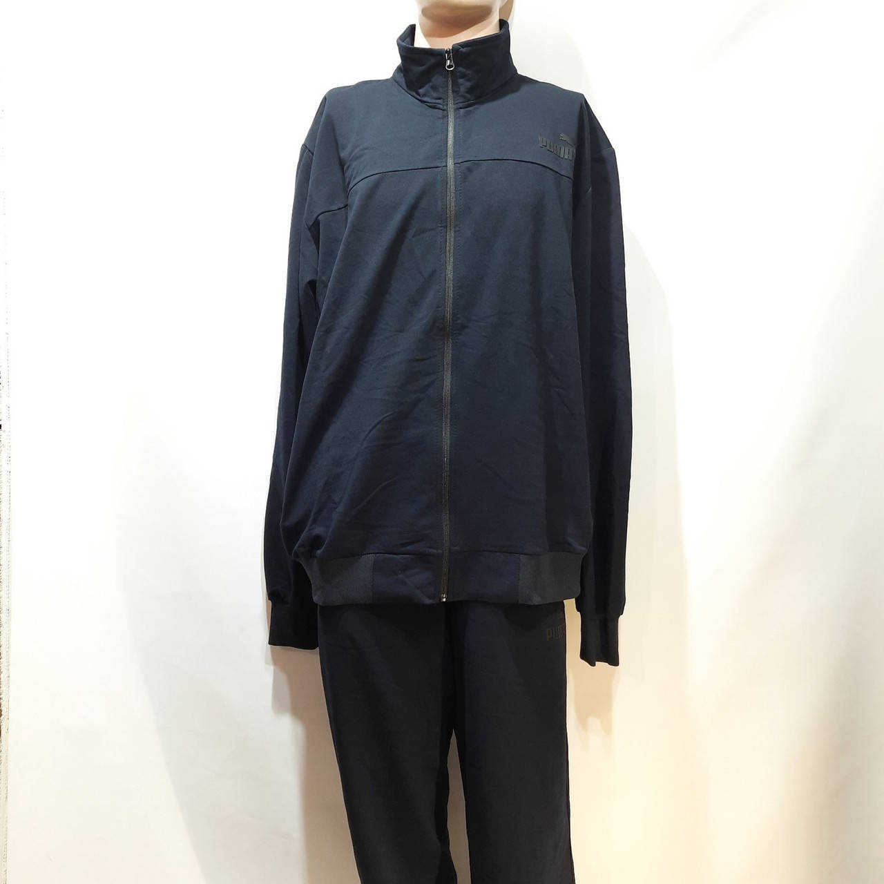 

62 Мужской спортивный костюм (Большой размер) на молнии брюки прямые Последний размер, Темно-синий