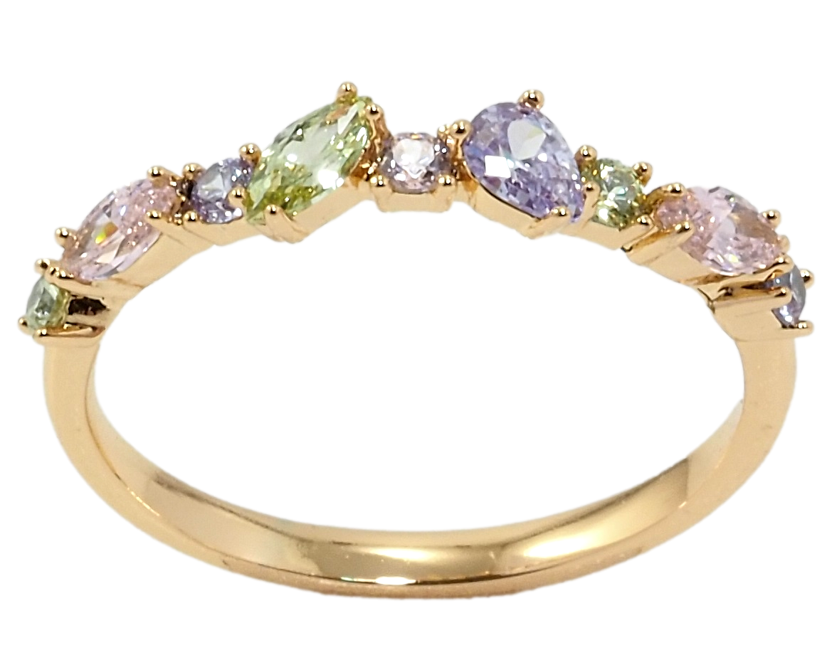 

Кольцо Xuping Позолота 18K "Дорожка разноцветных фианитов" р.17.5,18.5,19.5,20