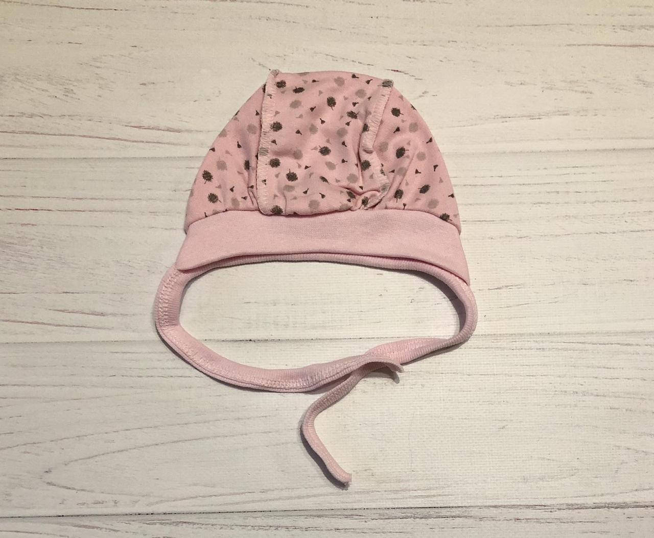 

Чепчик на зав'язку, футер (байка), 56 розмір