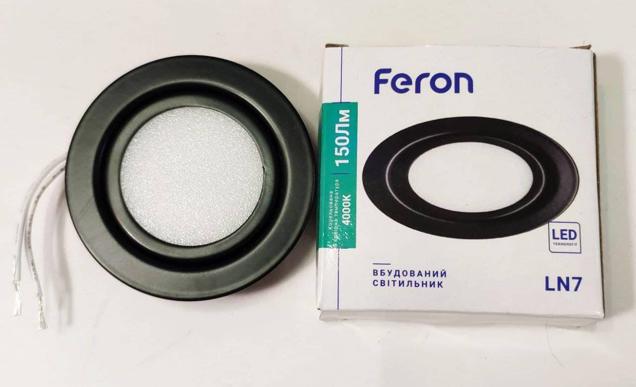 

Мебельный светильник LED Feron LN7 черный 3W 220V 4000К 70*20мм