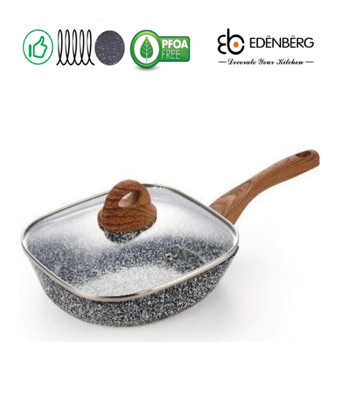 

Сковорода квадратная форма с крышкой 20*4,5 см EDENBERG EB-3341