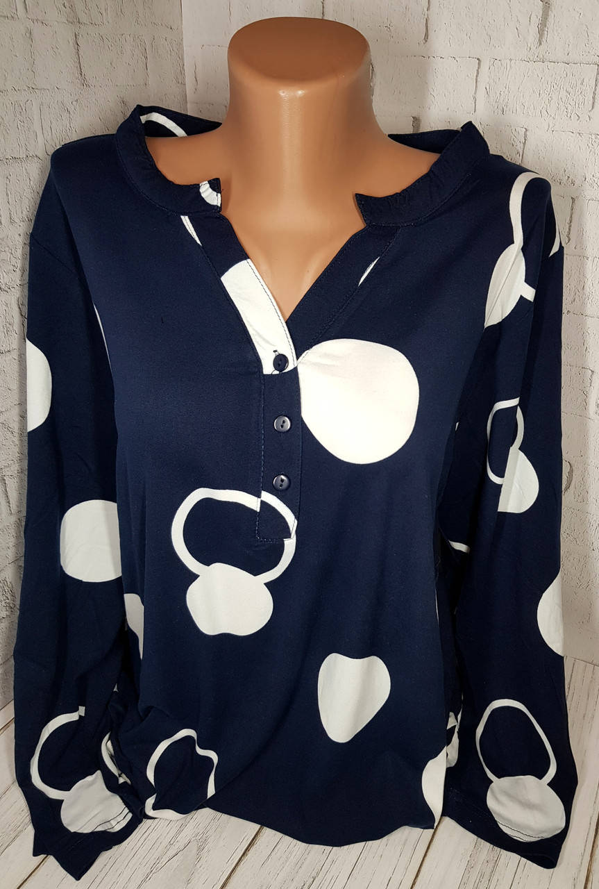 

Кофта женская (стрейч) батал 56-60р. синяя, Темно-синий