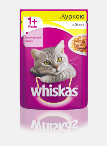 

Whiskas паучи для кошек 100г*24шт (курица в желе)