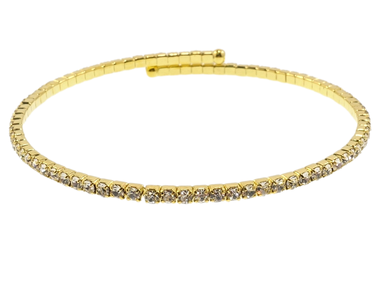 

Браслет пружинка "Дорожка страз" ø 5см; шир. 2мм, свободный размер