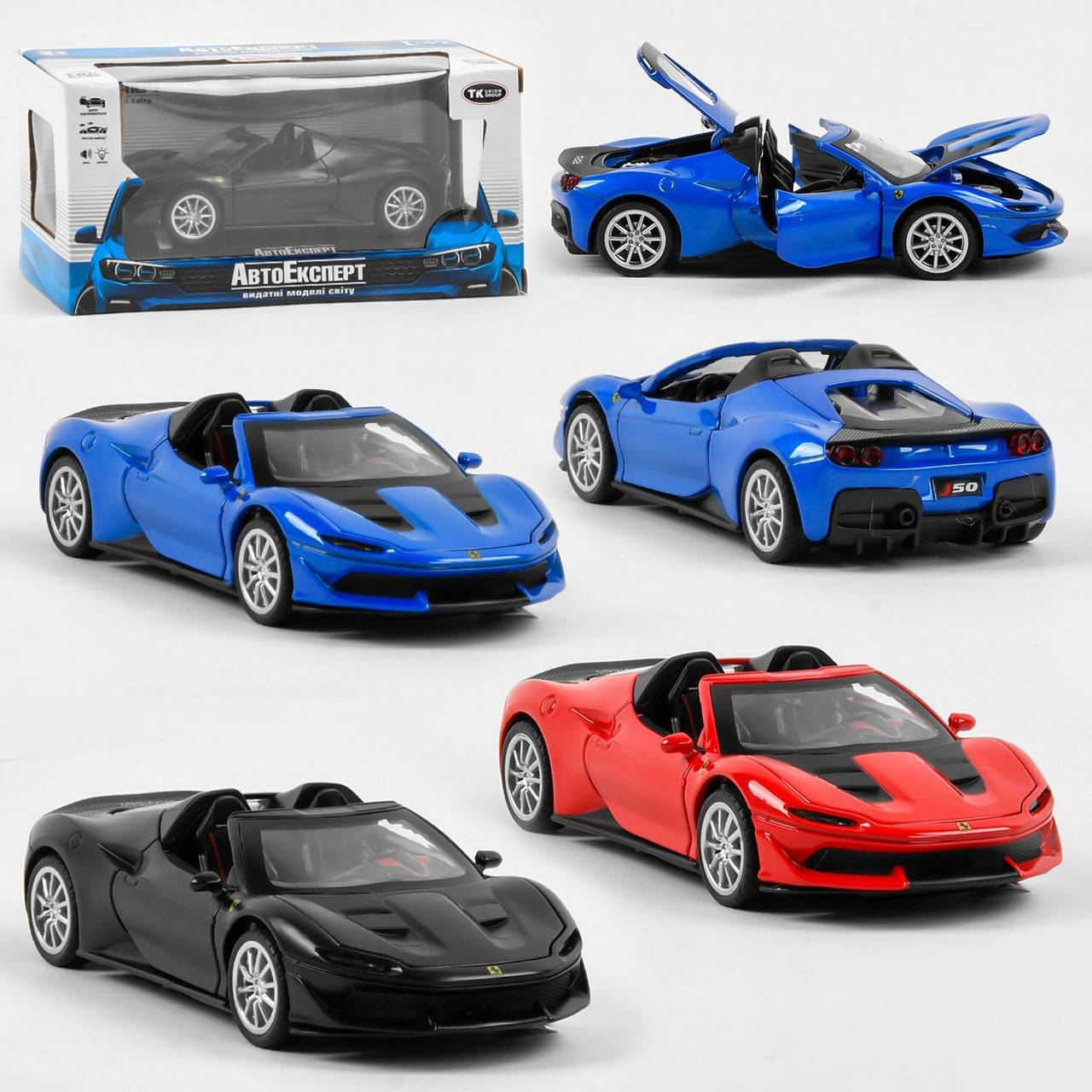 

Машина Ferrari металлопластиковая 40408 "Auto Expert", инерционная