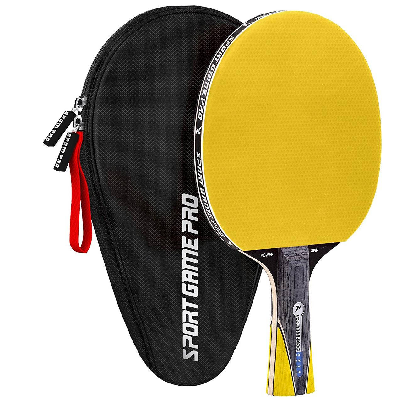 

Ракетка для настольного тенниса SPORT GAME PRO + чехол. Желтая. ТОП-5 AMAZON