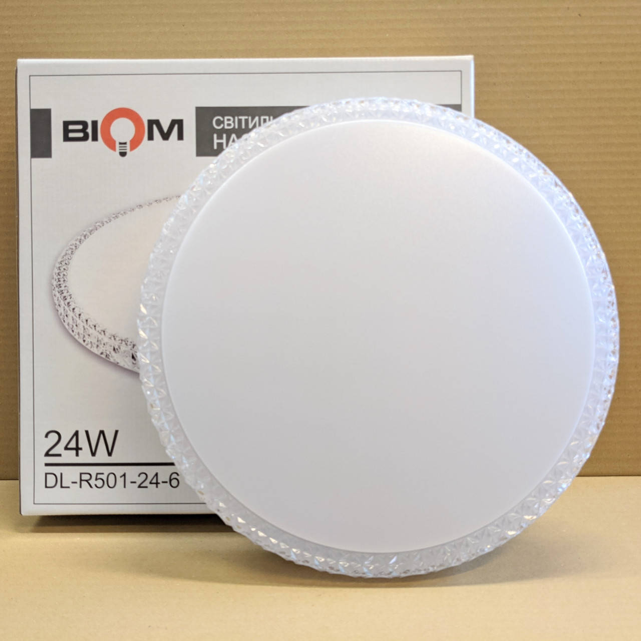 

LED светильник накладной Biom 24W 6200К круг DL-R501-24-6 22085