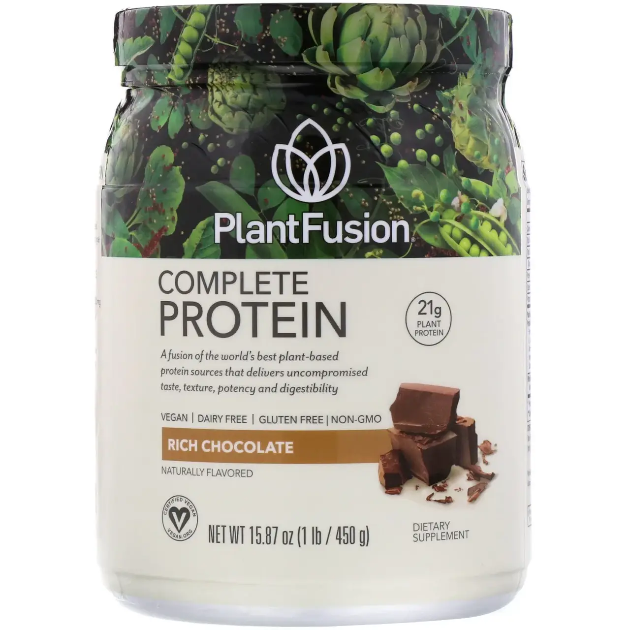 

PlantFusion, Высококачественный шоколад, обогащенный полноценным белком, 1 ф. (450 г)