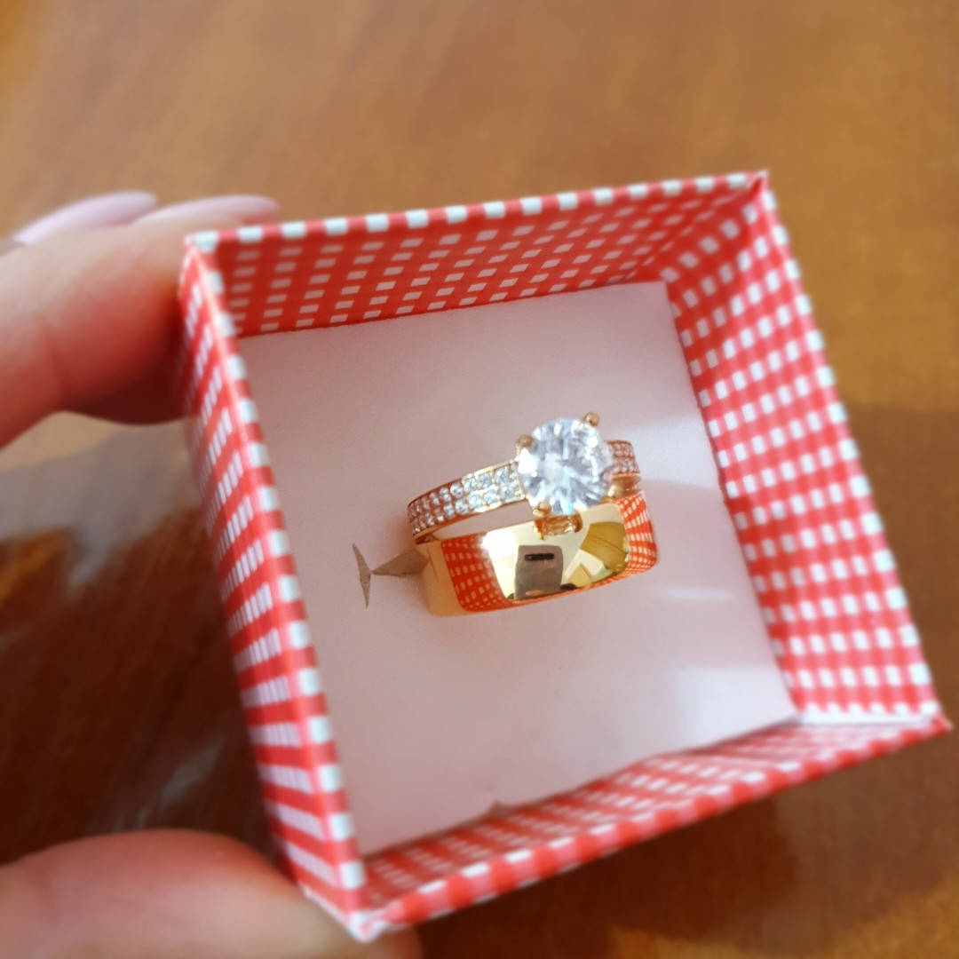

Серебряное кольцо двойное с позолотой 20