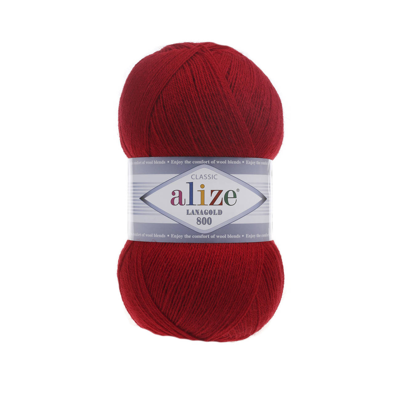 

Alize Lanagold 800 (Ализе Лана Голд 800) №56 красный (Пряжа, нитки для вязания полушерсть)