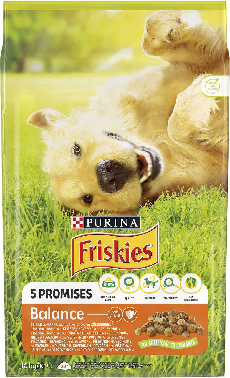 

Сухой полнорационный корм для взрослых собак Purina Friskies с курицей и овощами 10 кг