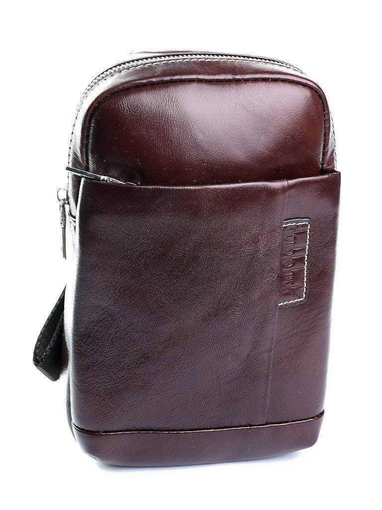 

Мужская кожаная сумка через плечо коричневая 8675 коричневая, Коричневый