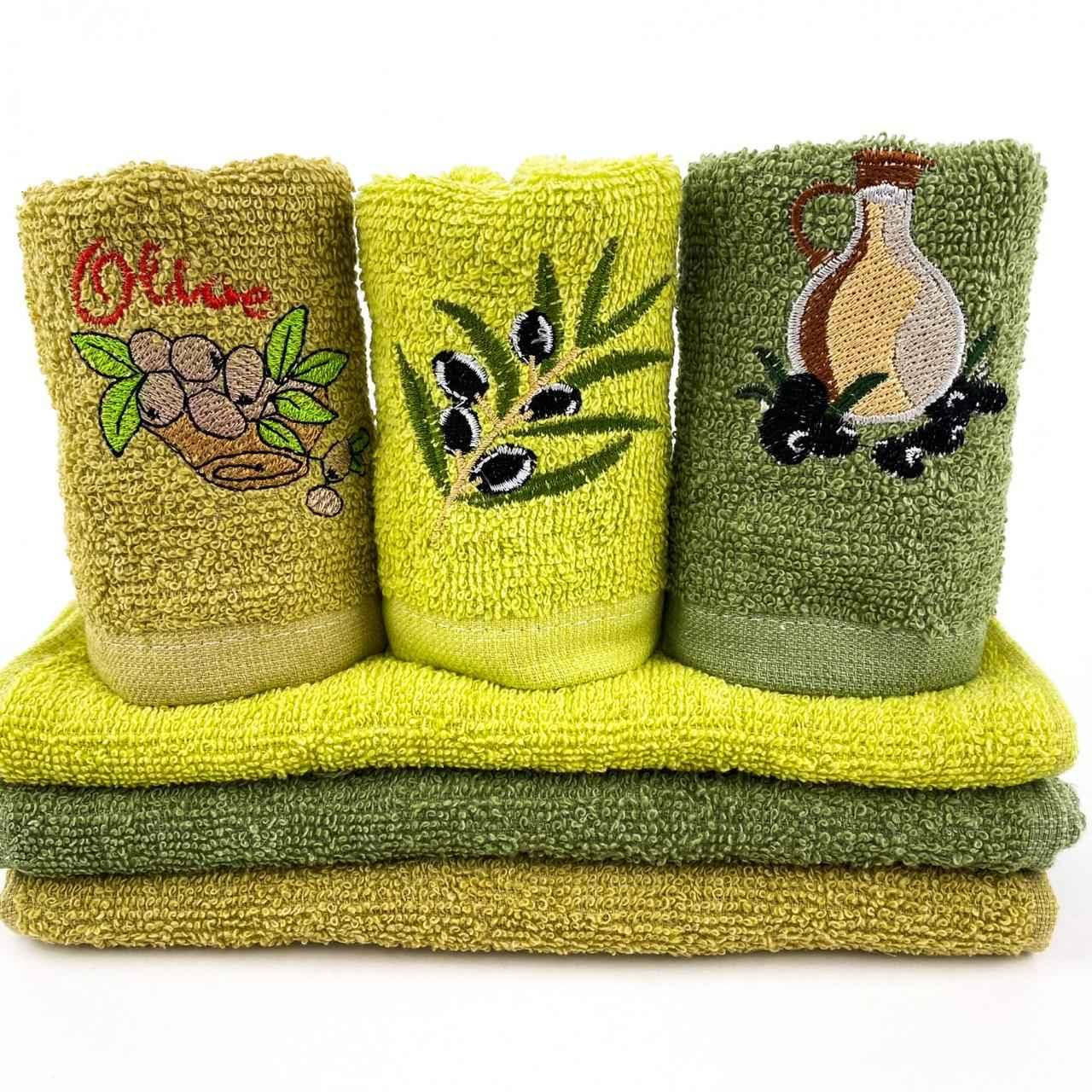 

Набор кухонных салфеток Оливка (махра) 3шт., 25x50 см