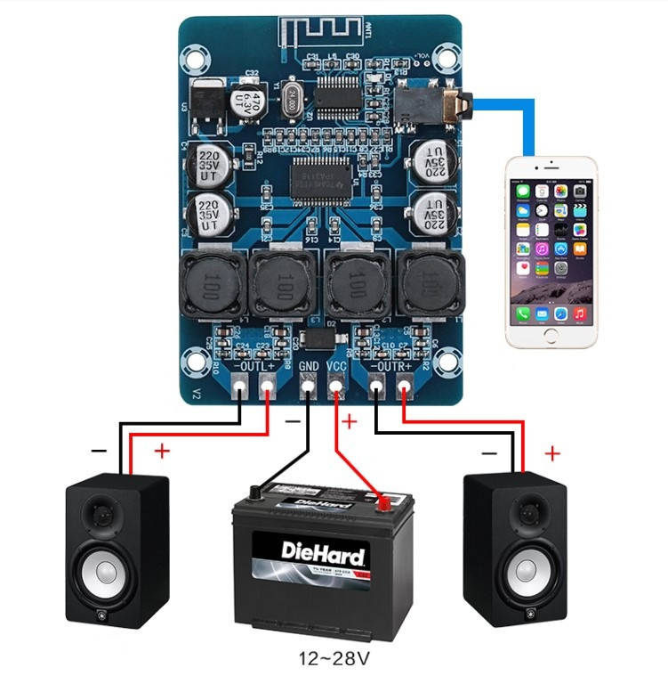 

Плата звукового стерео усилителя с Bluetooth XH-M314 TPA3118