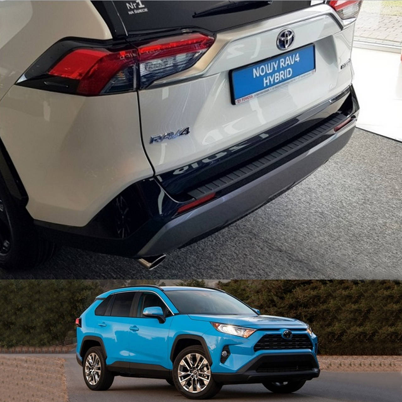 

Пластиковая защитная накладка на задний бампер для Toyota RAV-4 2018+, Черный