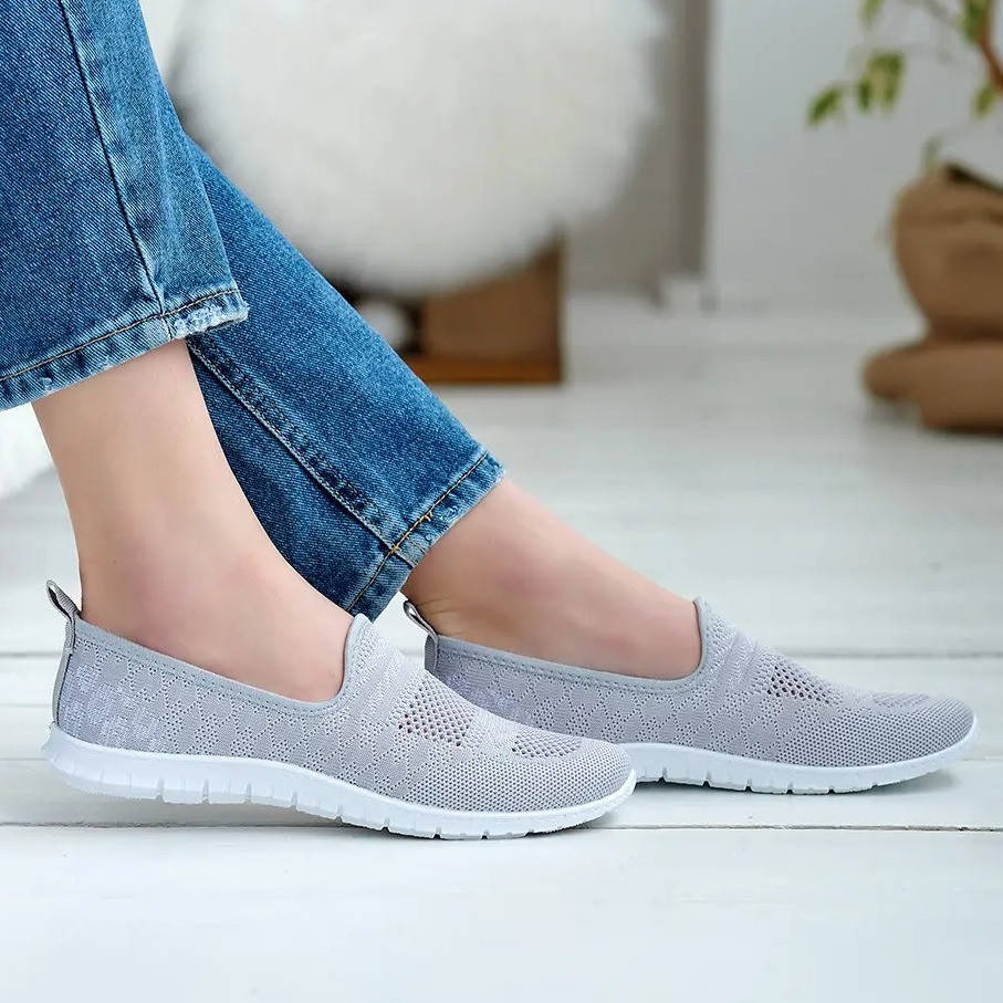 

36 р. Мокасины женские слипоны летние серые (Нс-581ср)