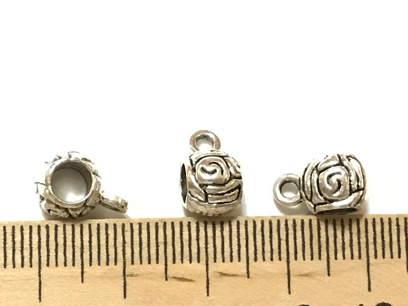 

Бейл, Держатель для кулона, " Роза ", Античное серебро, Цинковый сплав, 10 mm x 8 mm