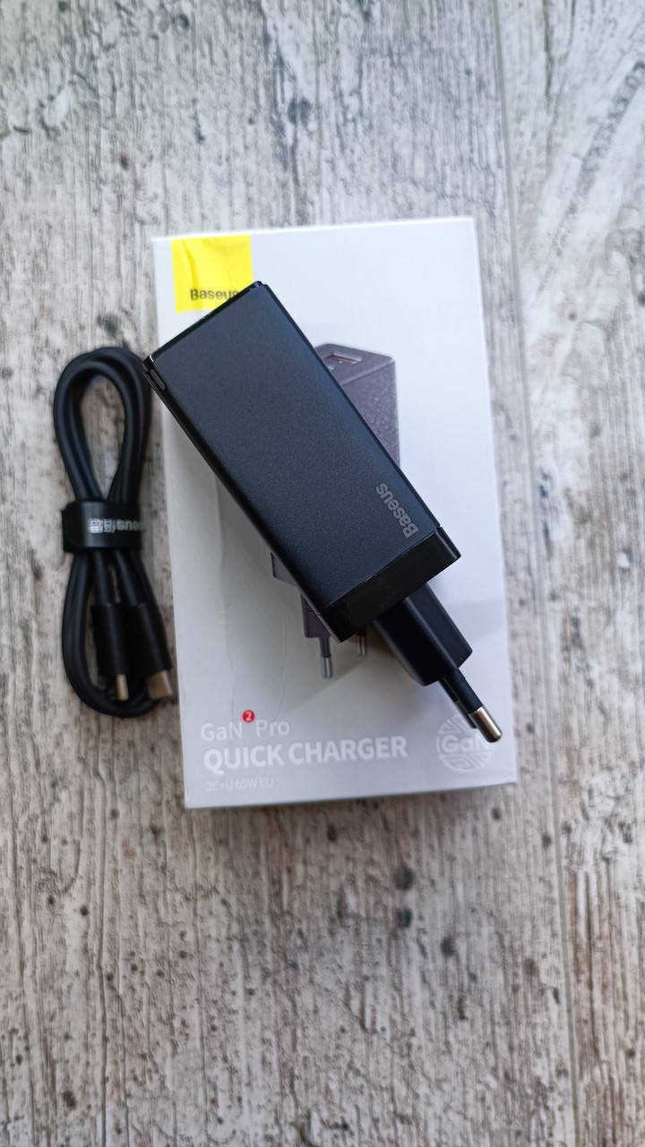 

СЗУ Baseus GaN2 Quick Charger 65W (2 Type-C + 1 USB)