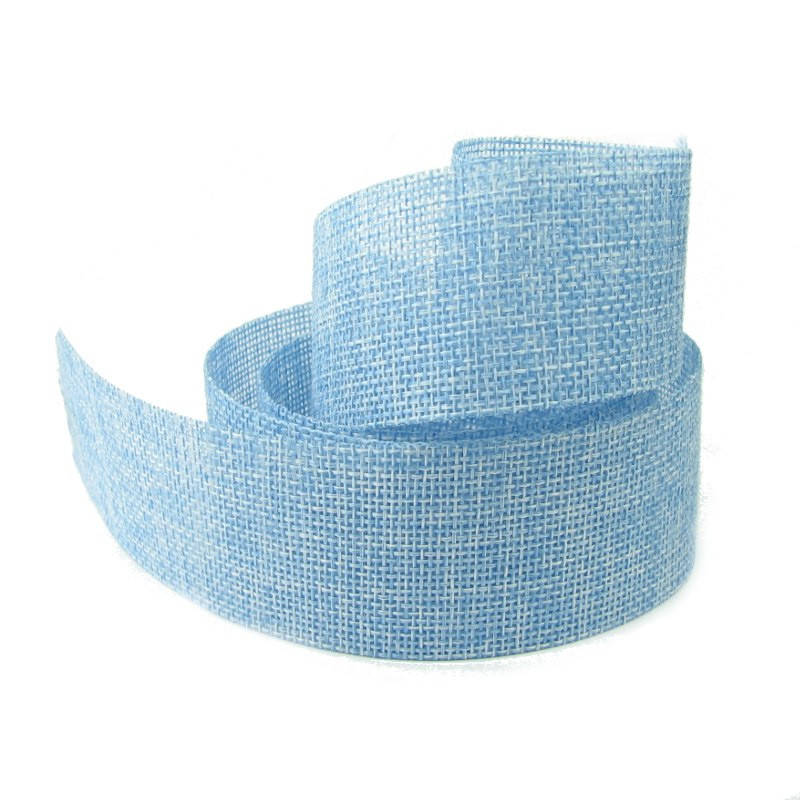 

Декоративная лента Мешковина 37мм отрез 1м LD37001-2, Голубой