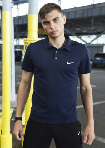 

Качественная мужская спортивная футболка поло Nike синяя