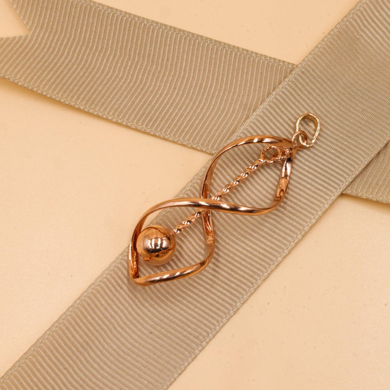 

Кулон Спираль с подвеской, без камней, позолота Xuping, 18К