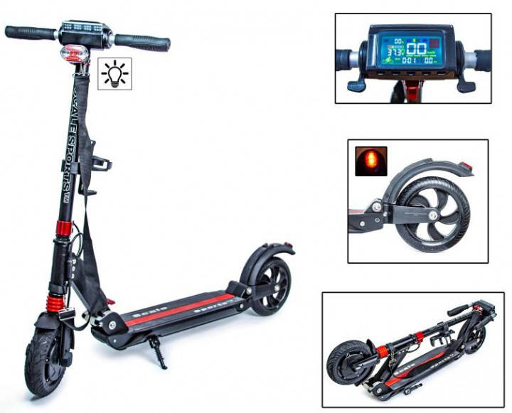 

Электросамокат Scale Sports SS-01. Black. Дисплей управления! Led-фонарик!