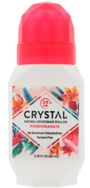 

Crystal Body Deodorant, Натуральный шариковый дезодорант с гранатом, 2,25 жидкой унции (66 мл)