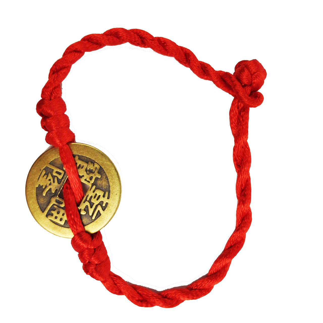 

Амулет денежной удачи монета 22х2 см. на красной нитке красный (C0271)