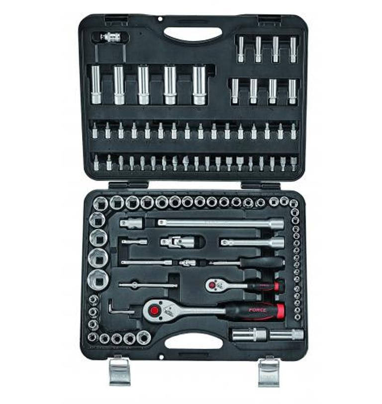 

Набор инструментов 108 предметов 1/2"-1/4" ( 12-ти гранный ) FORCE 41082R-9