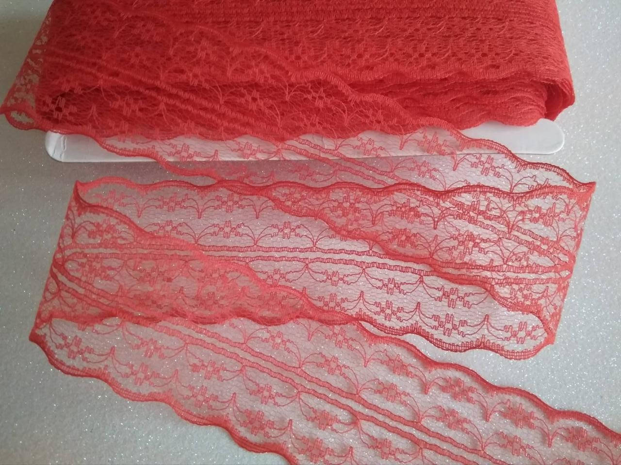 

Кружево сетка Аллюр 4.8см красное, Красный