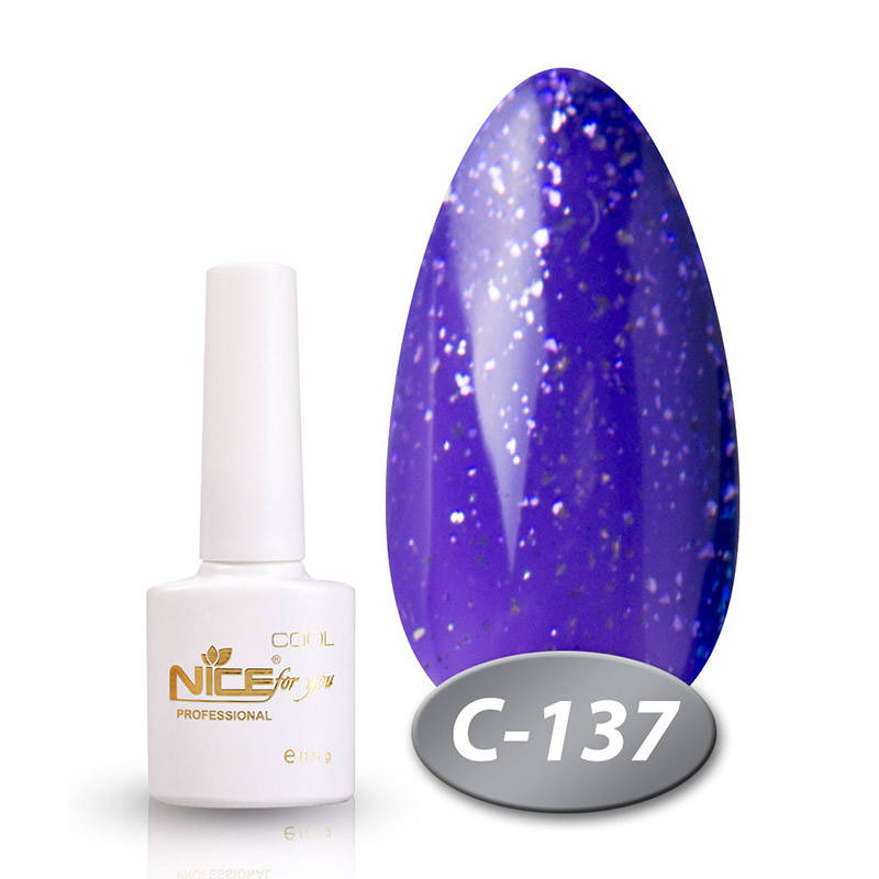 

Гель-лак Nice for you Cool C-137 фиолетовый блеск 8,5 мл