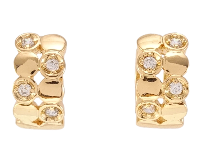 

Серьги Xuping Позолота 18K колечки "Дорожки кругов с вставками циркония"