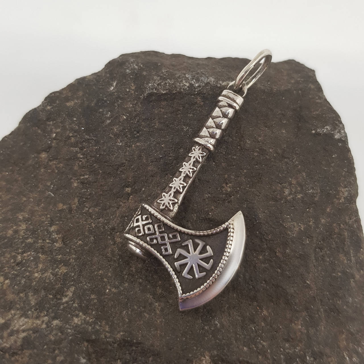 

Секира с Коловратом, Колядником, Топор, кулон, амулет, талисман, подвес серебро 925