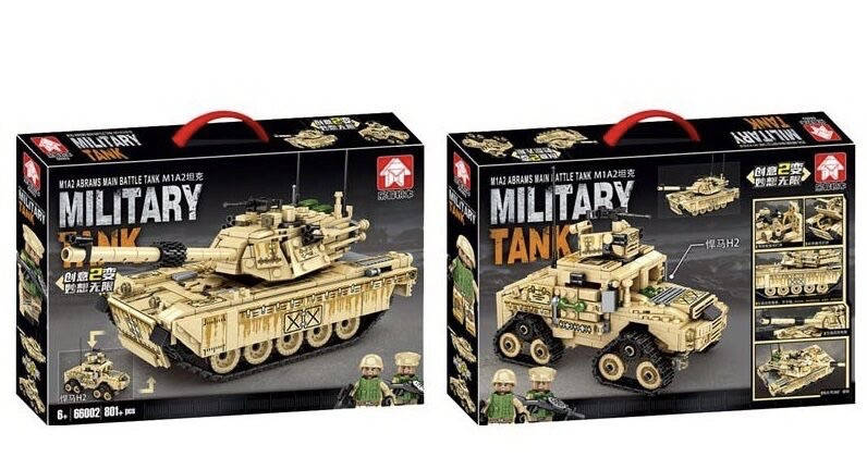 

Конструктор 2в1 танк Абрамс М1А2 Abrams и Хаммер 66002, 801 деталь