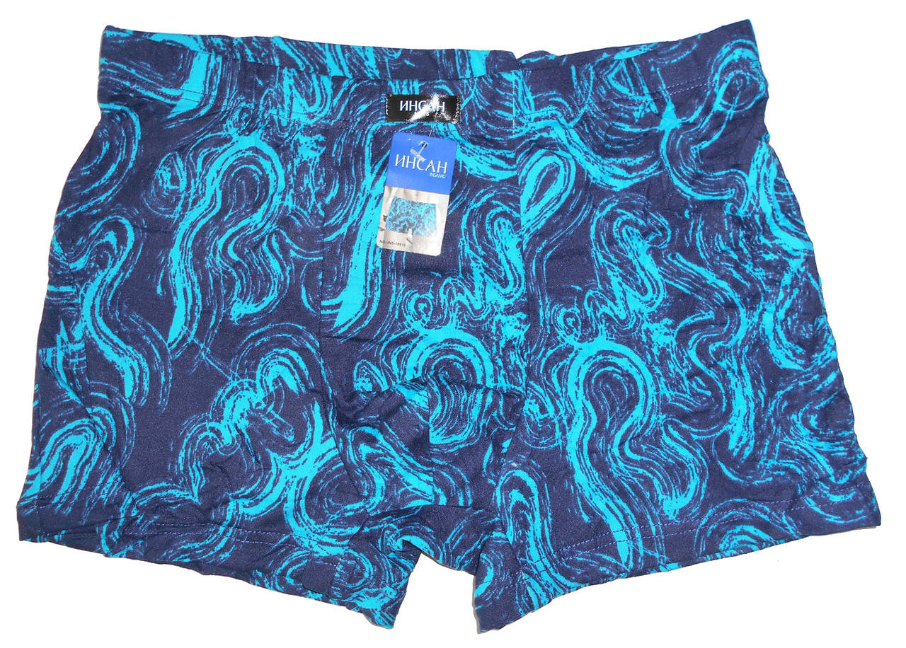 

Трусы мужские Инсан (№18616, бамбук/хлопок, бирюзовые волны) 2XL, Синий