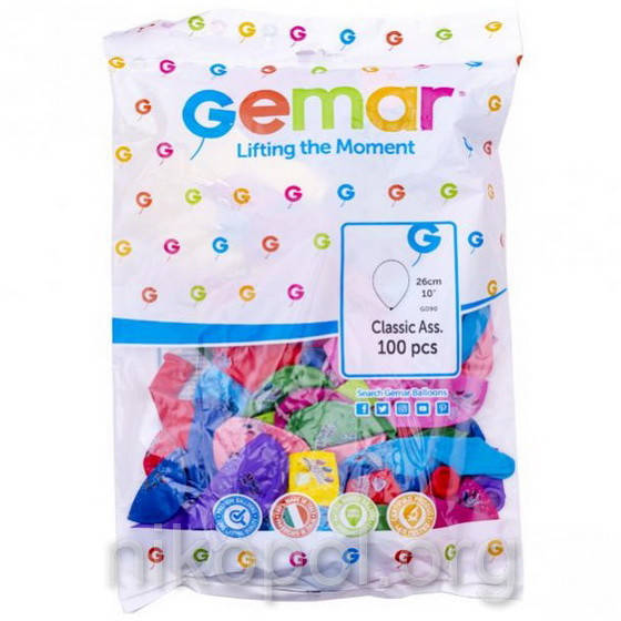 

Воздушные шарики 10 дюймов "С днем рождения" 100шт. GD90/83 (26 см.), Разные цвета