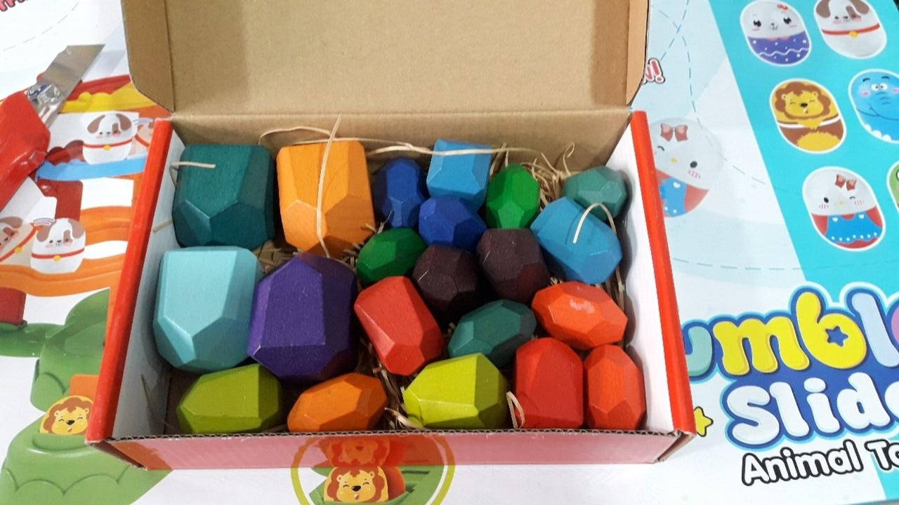 

Обучающие деревянные цветные камни